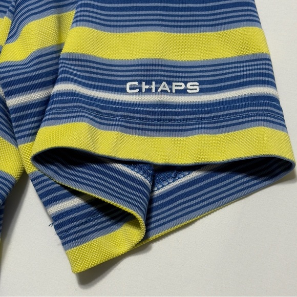 Chaps Golf Blue and Yellow Short Sleeve Polo Shirt Size M Excellent - Picture 3 of 8